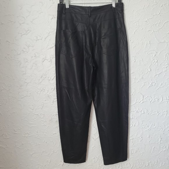 ZARA FAUX LEATHER PANTS - Picture 7 of 9